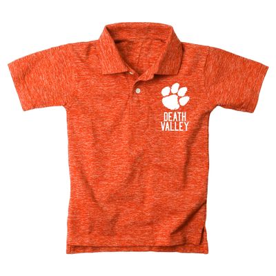 Wes and Willy Youth Boys/Girls Clemson Short Sleeve Polo Cloudy Yarn Large