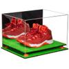 Better Display Cases Acrylic Extra Large Shoe Display Case for Basketball Shoe, Hightop, Soccer & Football Cleats with Mirror Case, Orange Risers and Turf Base 18 x 14 x 12 (A014/V60) view 1