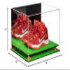 Better Display Cases Acrylic Extra Large Shoe Display Case for Basketball Shoe, Hightop, Soccer & Football Cleats with Mirror Case, Orange Risers and Turf Base 18 x 14 x 12 (A014/V60) view 4