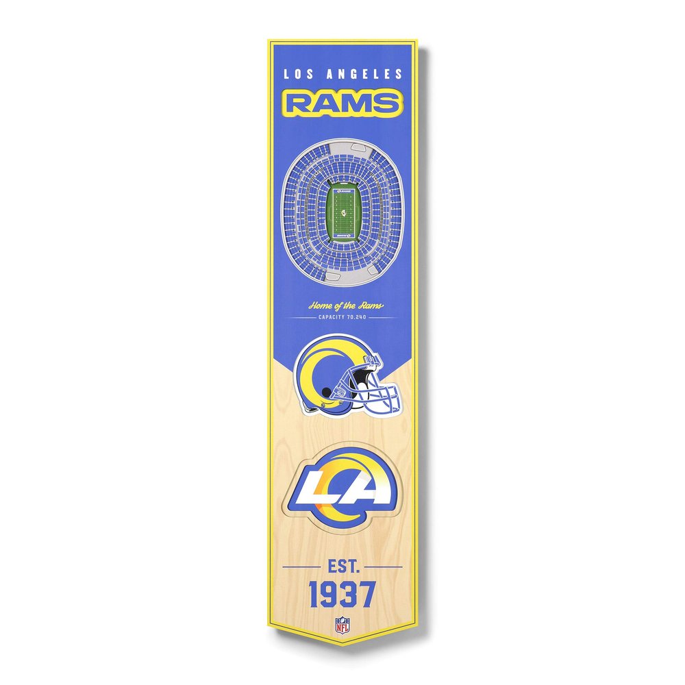 YouTheFan NFL Los Angeles Rams 3D Stadium 8x32 Banner - SoFi Stadium