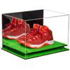 Better Display Cases Acrylic Extra Large Shoe Display Case for Basketball Shoe, Hightop, Soccer & Football Cleats with Mirror Case, Green Risers and Turf Base 18 x 14 x 12 (A014/V60) view 1