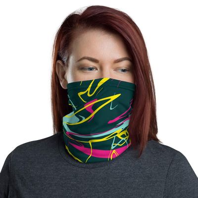 Marble Effect Wave Smoke Brush Artist Breathable Washable Neck Gaiter