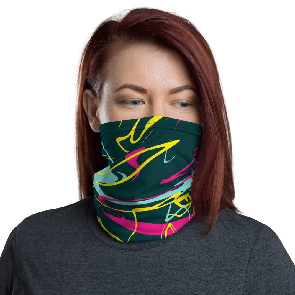 Marble Effect Wave Smoke Brush Artist Breathable Washable Neck Gaiter