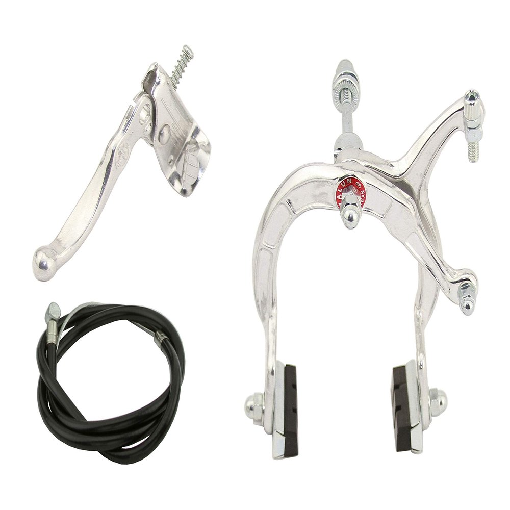 Alta Bicycle Alloy Classic MX Style Brake Set, Multiple Colors. (Chrome, Front)