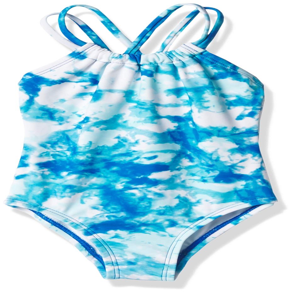 Kanu Surf Girls, Jasmine Beach Sport Halter One Piece Swimsuit, Seafoam Blue, 3T