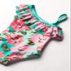 Kanu Surf girls Morgan Floral Ruffle 1-shoulder 1-piece One Piece Swimsuit, Flower Power Pink/Green, 4T US view 2