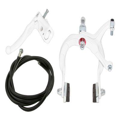 Alta Bicycle Alloy Classic MX Style Brake Set, Multiple Colors. (White, Rear)