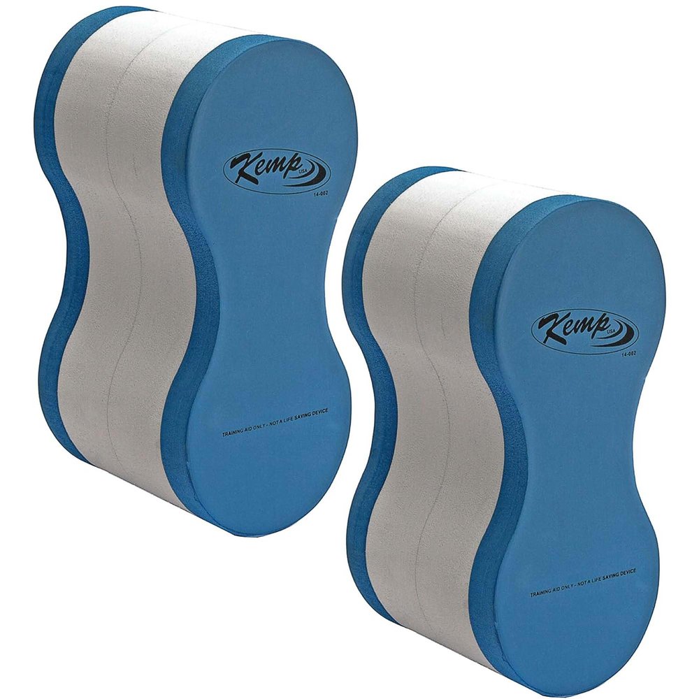 Kemp USA Solid Pull Buoy & Swim Float for Strength Training, Supports Legs & HIPS, Durable EVA Foam (Pack of 2)