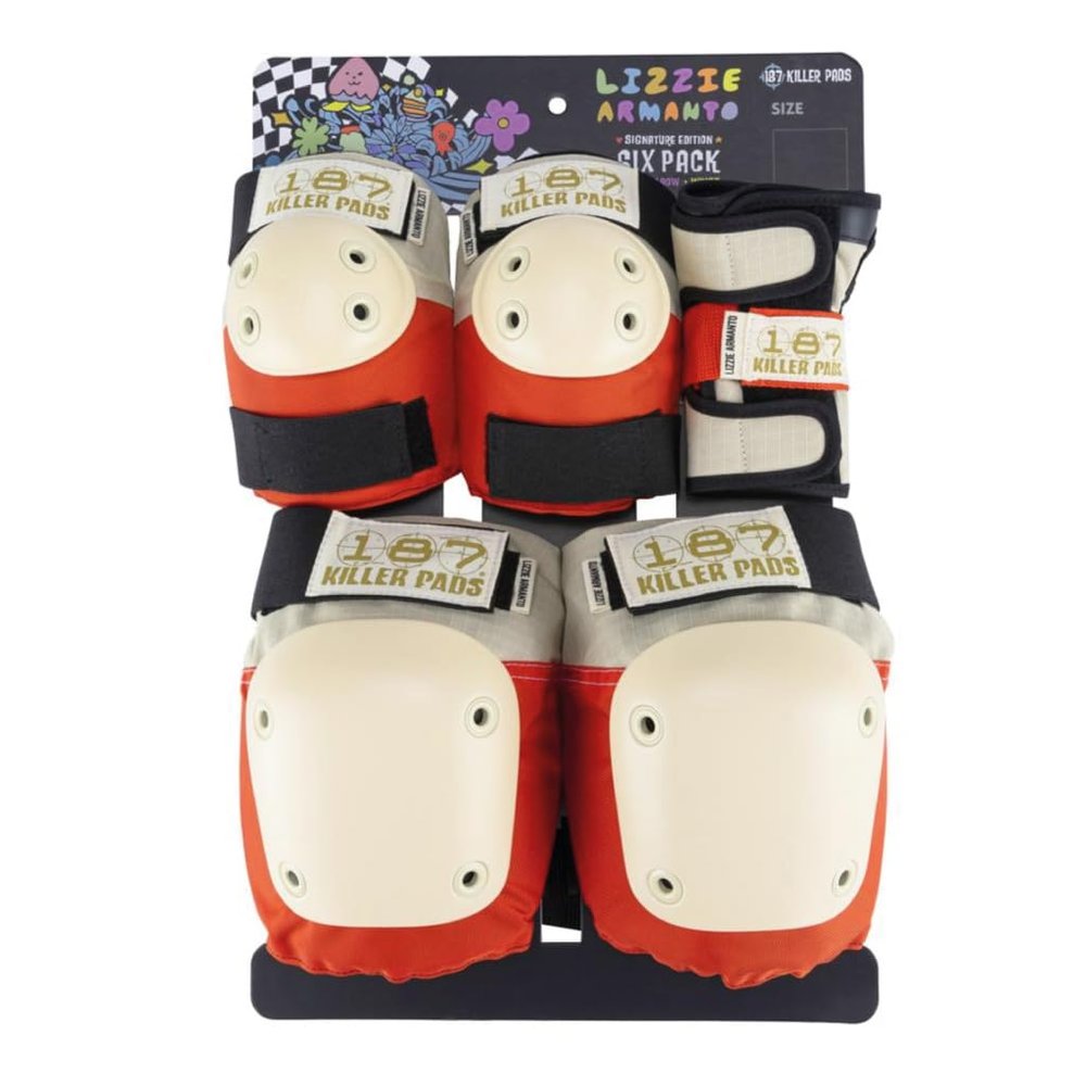 187 Killer Pads Skateboarding & Roller Skate Knee Pads, Elbow Pads, and Wrist Guards, Six Pack Pad Set