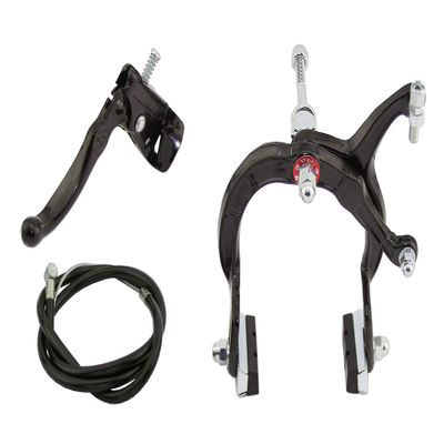 Alta Bicycle Alloy Classic MX Style Brake Set, Multiple Colors. (Black, Front)