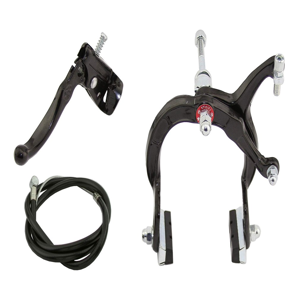 Alta Bicycle Alloy Classic MX Style Brake Set, Multiple Colors. (Black, Front)