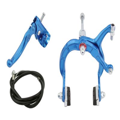 Alta Bicycle Alloy Classic MX Style Brake Set, Multiple Colors. (Blue, Front)