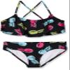 Kanu Surf girls Karlie Flounce Bikini Beach Sport 2 Two Piece Swimsuit, Aloha Black, 14 US view 1