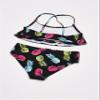 Kanu Surf girls Karlie Flounce Bikini Beach Sport 2 Two Piece Swimsuit, Aloha Black, 14 US view 4
