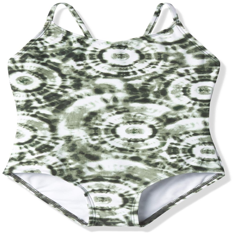 Kanu Surf Girls' Daisy Beach Sport 1-Piece Swimsuit, Groovy Olive, 6