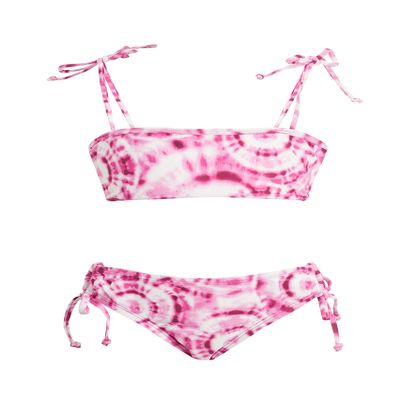 Kanu Surf Girls, Groovy Beach Sport Bandeau Bikini 2-Piece Swimsuit, Groovy Pink, 10