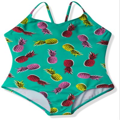 Kanu Surf Girls' Daisy Beach Sport 1-Piece Swimsuit, Aloha Green, 4T