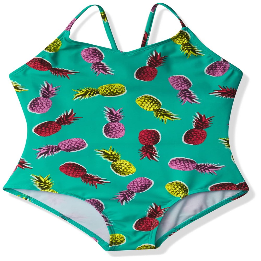 Kanu Surf Girls' Daisy Beach Sport 1-Piece Swimsuit, Aloha Green, 4T