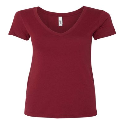 Next Level Womens Ideal V, XS, Cardinal