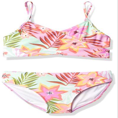 Kanu Surf Girls' Coral Reef Beach Sport Bikini, Coral Reef Pink, 8