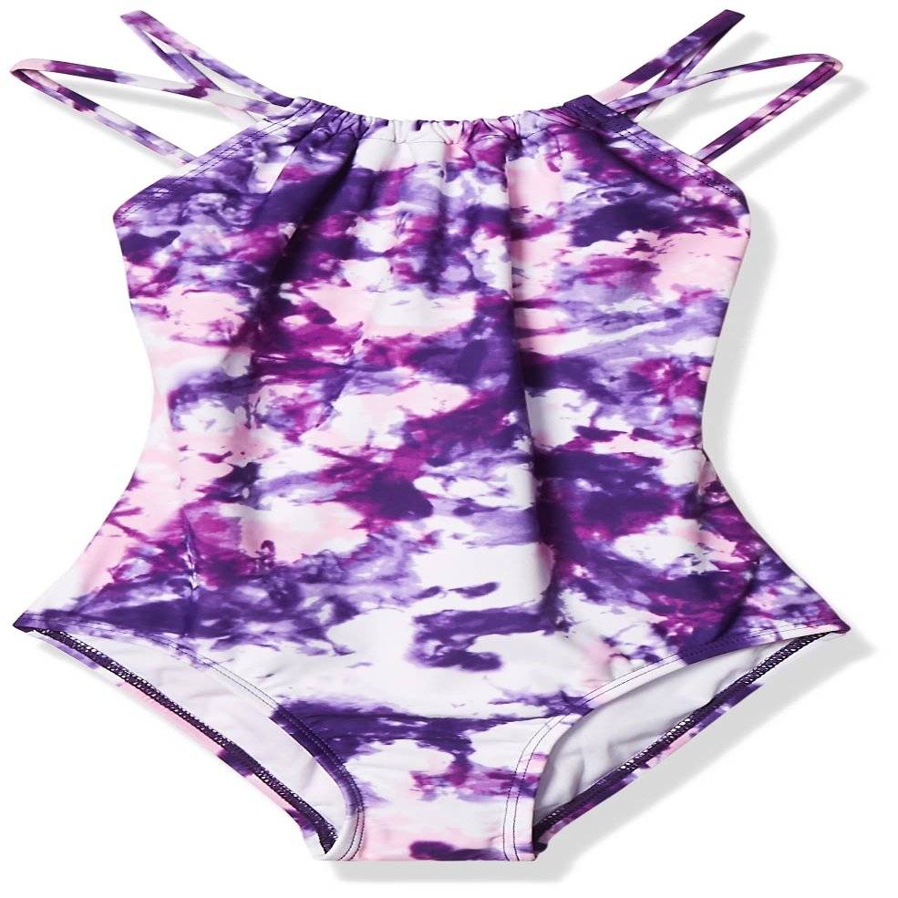 Kanu Surf Girls, Jasmine Beach Sport Halter One Piece Swimsuit, Seafoam Purple, 2T