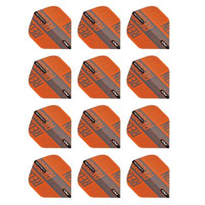 RED DRAGON Hardcore XT Orange and Black Dart Flights - 4 Sets Per Pack (12 Dart Flights in Total)