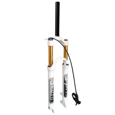LvTu Bike Suspension Fork 26 27.5 29 Inch 1-1/8" Mountain Bike Front Fork 140mm Travel Air Shock Absorber Accessories White (Color : Straight Remote Lock Out, Size : 26 inch)