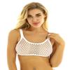 ACSUSS Women's Hollow Out Fishnet Camisole Crop Top See Through Bralette Vest Tank Tops White X-Large view 1