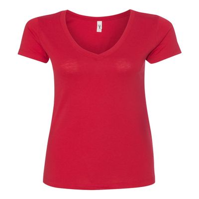 Next Level Womens Ideal V, 3XL, Red