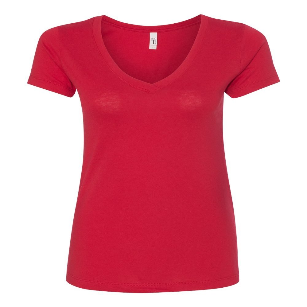 Next Level Womens Ideal V, 3XL, Red