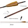 RUOERSI 28 Inch/30 Inch Carbon Archery Arrows, 500 Spine with 4 Inch Turkey Feather Fletching, Removable Tips Hunting and Target Practice Arrows for Compound Bow and Recurve Bow, 12 Pcs (30 Inch) view 2