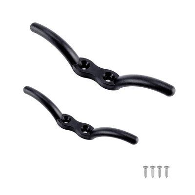 2 Pcs 6" Nylon Black Rope Cleat Marine Grade