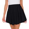 Afibi Casual Mini Stretch Waist Flared Plain Pleated Skater Skirt (XX-Large, Black) view 3