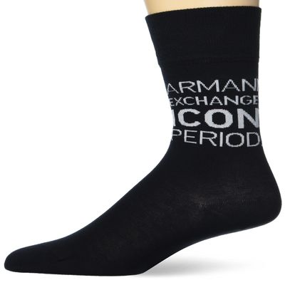 Armani Exchange Women's Icon Logo Sock, Nero, One Size