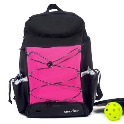Athletico 35L Pickleball Backpack - Pickleball Bag for Men or Women, Includes Ball Holder (Pink)