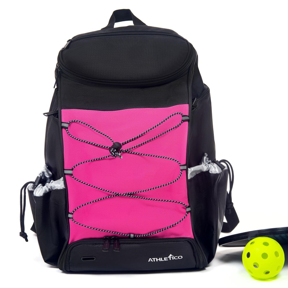 Athletico 35L Pickleball Backpack - Pickleball Bag for Men or Women, Includes Ball Holder (Pink)