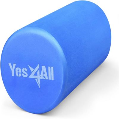 Yes4All 12 Inch EVA Foam Roller/Back Roller High Density Foam Rollers, Foam Roller for Physical Red & Exercise (Blue)