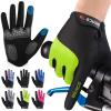 BEACE Cycling Gloves for Women - Colorful Night Glow, Touch Screen Compatible - Full Finger Road & Mountain Bike Gloves with Anti-Slip Silicone Palm (Green, XL) view 1