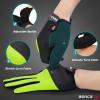 BEACE Cycling Gloves for Women - Colorful Night Glow, Touch Screen Compatible - Full Finger Road & Mountain Bike Gloves with Anti-Slip Silicone Palm (Green, XL) view 4