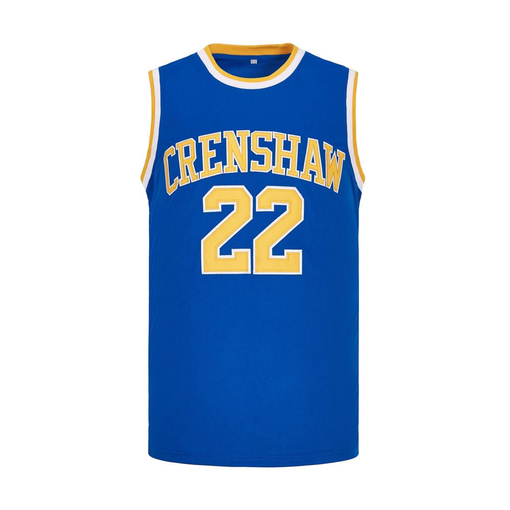 McCall #22 Wright #32 Love and Basketball Moive Crenshaw Basketball Jersey (#22 Blue, Small)