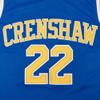 McCall #22 Wright #32 Love and Basketball Moive Crenshaw Basketball Jersey (#22 Blue, Small) view 3