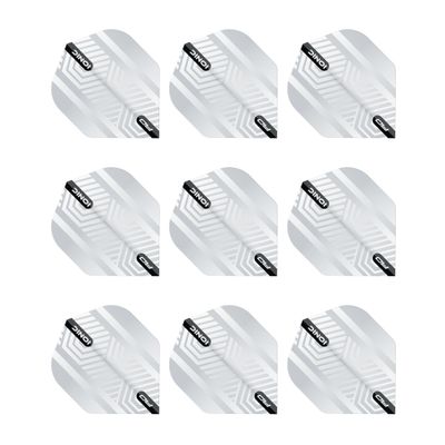 RED DRAGON Hardcore Ionic White Dart Flights - 3 Sets Per Pack (9 Dart Flights in Total)