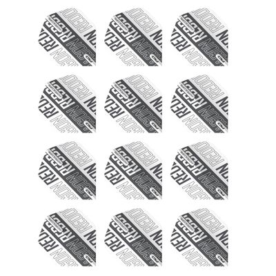 RED DRAGON Hardcore XT White and Grey Dart Flights - 4 Sets Per Pack (12 Dart Flights in Total)
