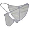 JAXFSTK Men Slinky Brazilain Bikini Briefs Underwear Ruched Back Sheer Cheeky Briefs White XL view 1