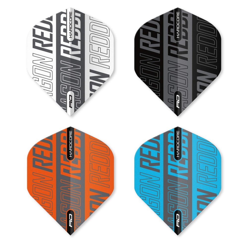 RED DRAGON Hardcore XT Print Dart Flight Selection Pack - 4 Sets Per Pack (12 Dart Flights in Total)