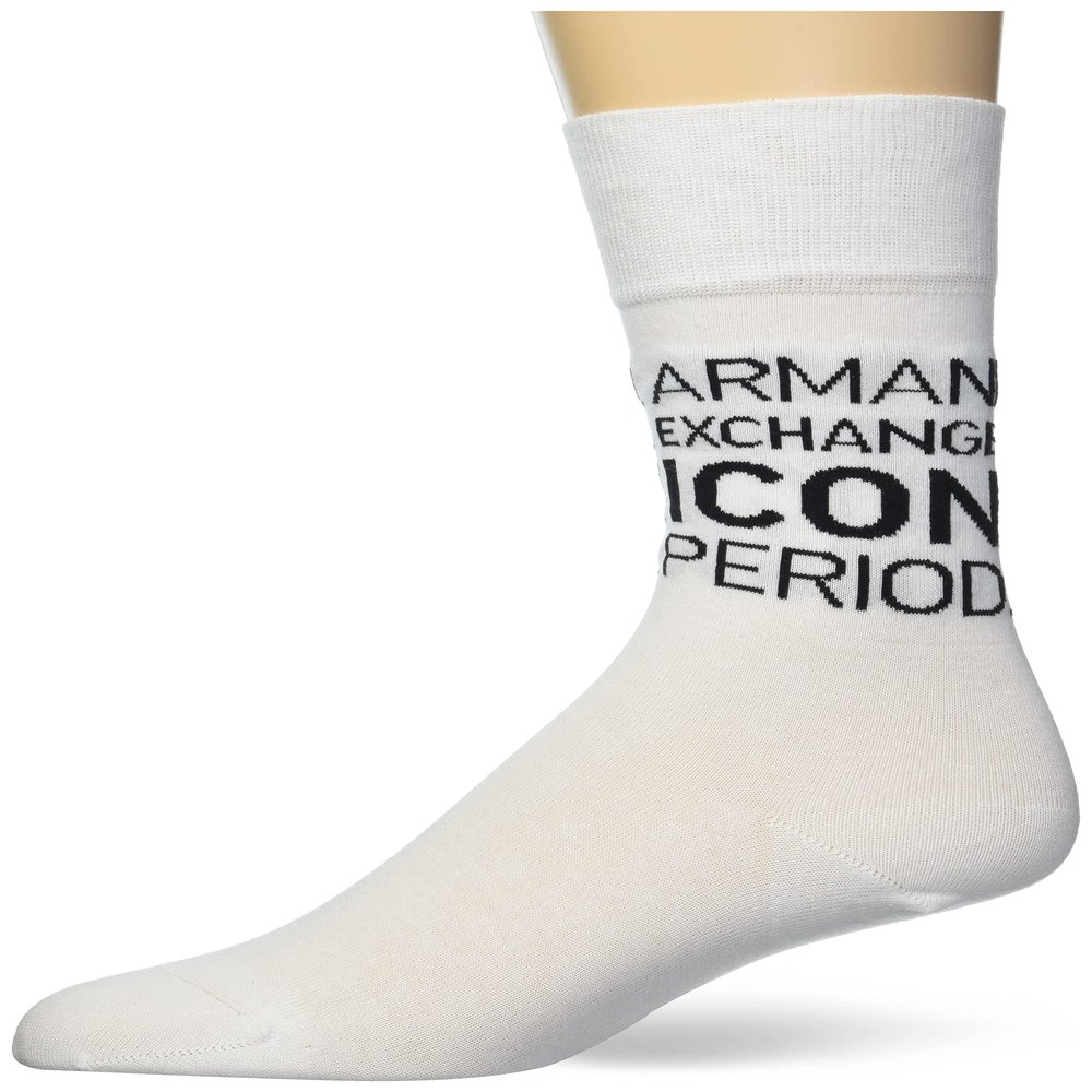 Armani Exchange Women's Icon Logo Sock, Bianco, One Size