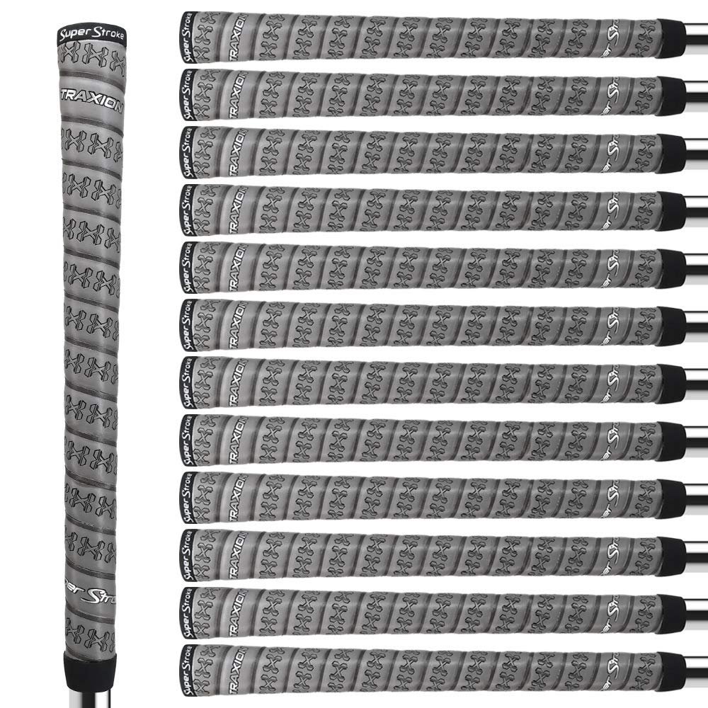 SuperStroke Traxion Wrap Golf Club Grip, Standard, Advanced Surface Texture that Improves Feedback and Tackiness, Providing Durability and Comfortability, Gray (13 Pack)