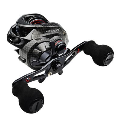 FISHDROPS Baitcaster Reels, 9+1BB, CNC Aluminum Spool, Magnetic Brake System Bait Caster Reel High Speed Gear Ratio 7.0:1 Ultra Smooth Low Profile Baitcasting Fishing Reel