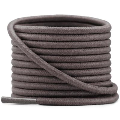 YFINE Waxed Round Shoe Laces: 2 Pairs 35 Inch Grayish Brown Wax Oxford Shoelaces for Dress Shoes Boots
