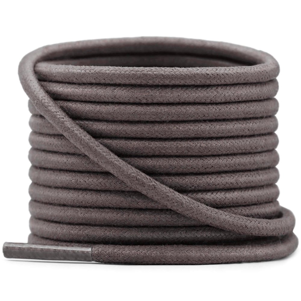 YFINE Waxed Round Shoe Laces: 2 Pairs 35 Inch Grayish Brown Wax Oxford Shoelaces for Dress Shoes Boots